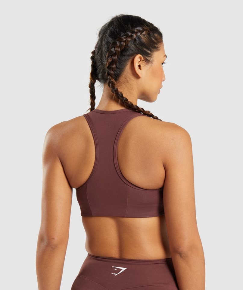 Staniki Sportowe Gymshark Essential Racer Back Damskie Ciemny Brązowe | PL 846DXU